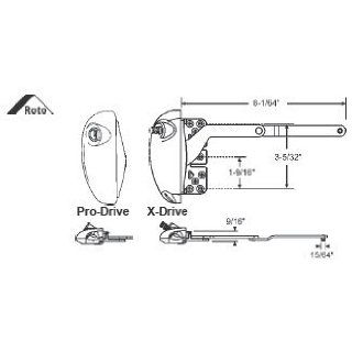 STB Split Arm Operator, Left Hand, Roto Pro Drive, Blue White   Window Hardware  