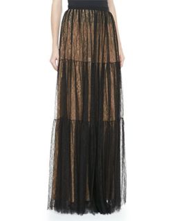 Womens Chantilly Lace Three Tiered Ball Skirt   Michael Kors   Black (2)