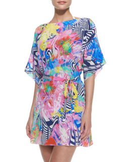 Womens Lollypop Silk Printed Tunic Coverup   Shan   Lollypop (10)