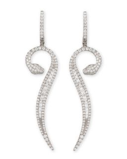 18k White Gold Diamond Snake Earrings   Roberto Coin   White (18k )
