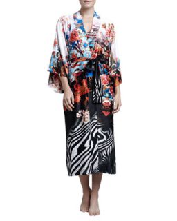 Womens Xianado Long Satin Robe   Natori   Multi (LARGE/14 16)
