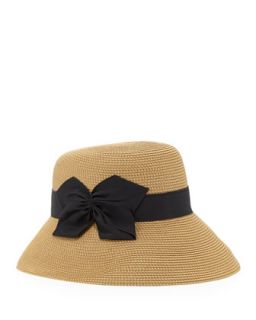 Gwyn Squishee Classic Fedora, Natural/Black   Eric Javits   Natural/Black (ONE