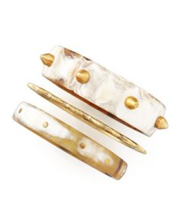 Mwanga Bangles, Set of Three   Ashley Pittman   Light horn