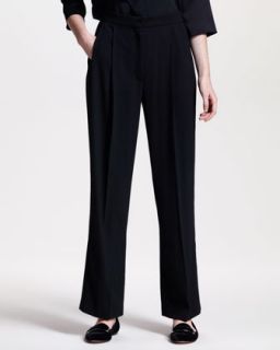 Womens Wide Leg Pleated Front Pants   THE ROW   Black (4/36)