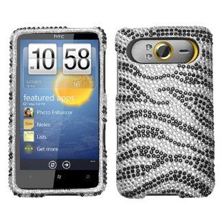 Hard Diamond Phone Protector Cover Case Black Zebra Skin For HTC HD7 HD7S Cell Phones & Accessories