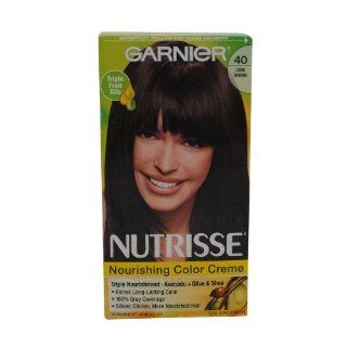 Garnier Nutrisse Haircolor, 40 Dark Brown Dark Chocolate  Hair Color Garnier Nutrisse Dark Brown  Beauty