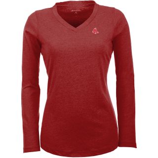 Antigua Boston Red Sox Womens Flip Long Sleeve V neck T Shirt   Size: Medium,