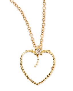 18k Yellow Gold Diamond White Heart Pendant Necklace   Roberto Coin   White