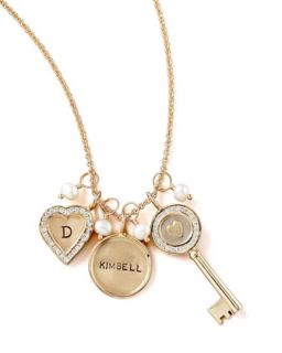 Initial Channel Set Small Heart Charm   Heather Moore   Gold