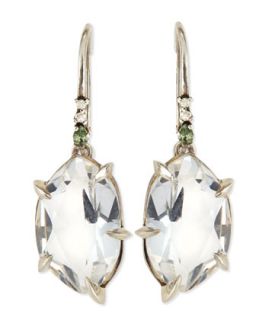 Quartz Drop Earrings with Claw Sapphires & Diamonds   Alexis Bittar Fine  