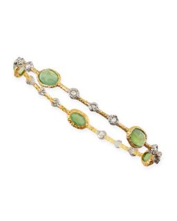 Elements Golden Lace Bangle with Green Chalcedony   Alexis Bittar   Green