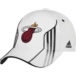 adidas Mens Miami Heat Team Color Structured Flex Cap   Size: S/m, White/team