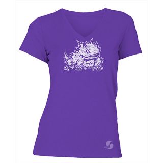 SOFFE Womens TCU Horned Frogs No Sweat V Neck Short Sleeve T Shirt   Size: