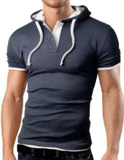Grin&Bear Men's Hooded Polo Shirt at  Mens Clothing store