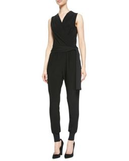 Womens Tricia Sleeveless Jersey Jumpsuit   T Tahari   Black (MEDIUM)