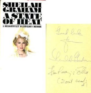 Sheilah Graham Autographed "A State of Heart" Book   Signed Documents Entertainment Collectibles