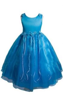 AMJ Dresses Inc Simple Turquoise Flower Girl Party Dress Size 2: Special Occasion Dresses: Clothing