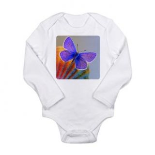 Artsmith, Inc. Long Sleeve Infant Bodysuit Xerces Purple Butterfly: Clothing