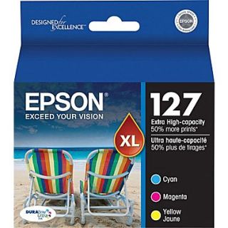 Epson 127 Color C/M/Y Ink Cartridge (T127520), Extra High Yield, Combo 3/Pack