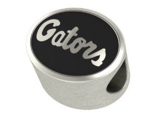 Florida Gators Bead Fits Most Pandora Style Bracelets Including Pandora, Chamilia, Biagi, Zable, Troll and More. High Quality Bead in Stock for Immediate Shipping.: Jewelry