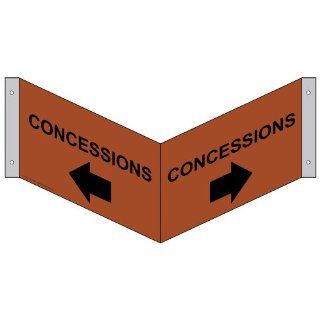 Concessions With Inward Arrow Bilingual Sign NHE 9675Tri BLKonCanyon : Business And Store Signs : Office Products