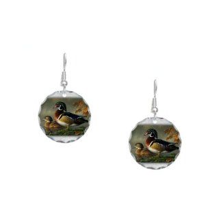 Earring Circle Charm Wood Ducks: Artsmith Inc: Jewelry
