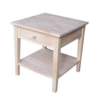 International Concepts 25 X 24 X 24 Wood Spencer End Table, Unfinished