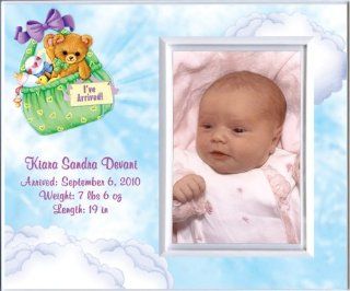 New Baby I've Arrived Personalized Birth Announcement Keepsake Picture Frame Gift : Nursery Wall Decor : Baby