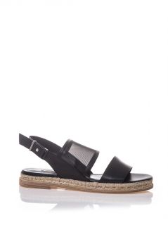 Leather, mesh and espadrille sandals  Balenciaga  MATCHESFAS