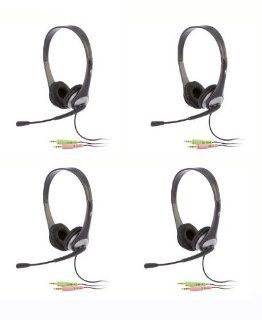 Cyber Acoustics (AC 201 4) 4 Pack Speech Recognition Stereo Headset with Boom Mic: Computers & Accessories