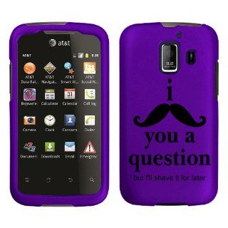 Huawei AT&T Fusion 2 I Mustache You a Question but I'll Shave on Purple Phone Case Cover: Cell Phones & Accessories