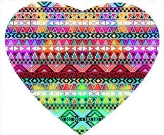 Purple Pink Neon Bright Andes Abstract Aztec Pattern Mousepad, Heart Shaped Mousepad : Office Products