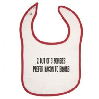 Zombie Underground Red Piping Baby Bib Zombies Prefer Bacon To Brains: Clothing