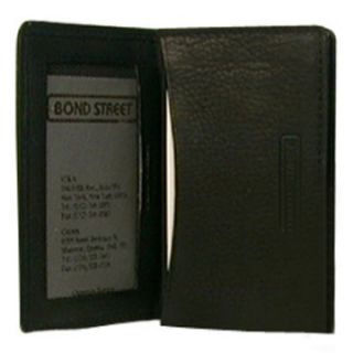 Bond Street Ltd JDD Men or Womens Leather Business Card Case with Gusset   Black   Business Accessories