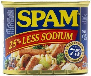 Spam 25% Less Sodium 12 oz (16 Pack)  Mexican Seasonings  Grocery & Gourmet Food