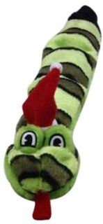 Kyjen PP03392 Invincibles Plush Holiday Snake Stuffingless Dog Toys Squeaker Toy 3 Squeakers, Small, Green : Pet Squeak Toys : Pet Supplies