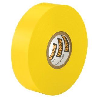 3M Scotch 35 Color Coding Electrical Tape, 0 to 105 Degree C, 1250mV Dielectric Strength, 20' Length x 1/2" Width, Yellow: Industrial & Scientific