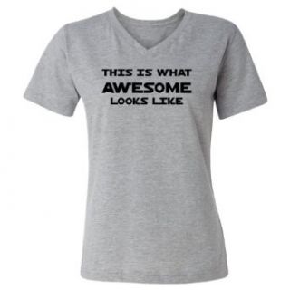 Mashed Clothing This Is What Awesome Looks Like Women's V Neck T Shirt: Clothing