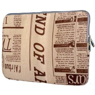 8 inch Newspaper Pattern Dual Zippers Tablet Notebook Laptop Sleeve Bag Carry Case: Computers & Accessories