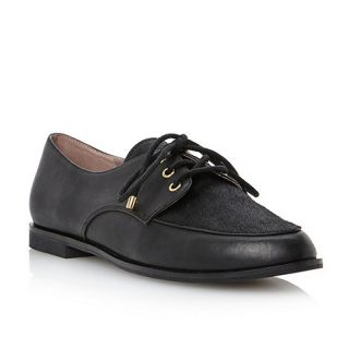 Dune Black leather Liberal leather and pony material lace up loafer