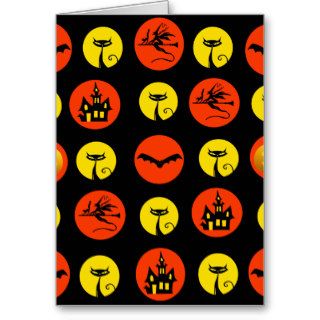 Halloween Polka Dots Bats Black Cats Witches Gifts Greeting Card