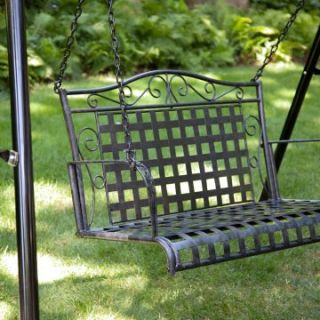 Exclusive! Wrought Iron Scroll 4 ft. Porch Swing with Stand