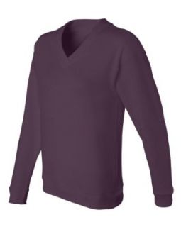 Ladies French Terry V neck Pullover, Color: Eggplant, Size: XX Large at  Womens Clothing store