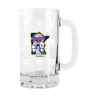 MLB Minnesota Twins Satin Etch Tankard Glass with Minnie and Paul Design, Clear, 16 Ounce : Beer Glasses : Sports & Outdoors