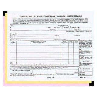 Straight Bill of Lading   NO IMPRINT   : Blank Shipping Forms : Office Products