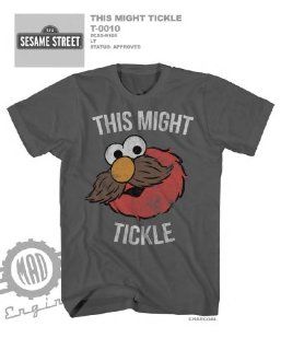 Sesame Street This Might Tickle Mustache Elmo Licensed T Shirt T0010MS : Sports Fan T Shirts : Sports & Outdoors