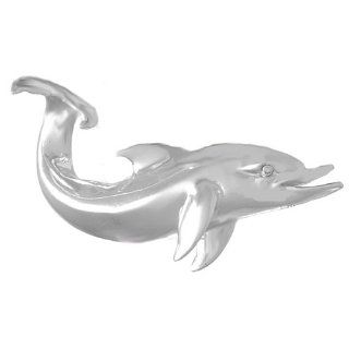 925 Sterling Silver Slide, Dolphin Tail Up Mouth Open, Highly Polished: Million Charms: Jewelry