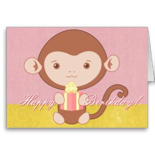 Cute Monkey Birthday Card
