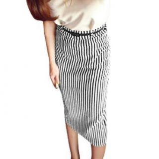 Lady Stripes Stretchy High Rise Straight Casual Skirt at  Womens Clothing store: