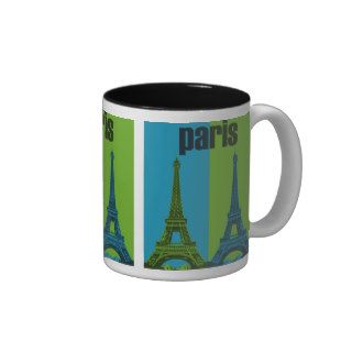 Two Eiffel Towers in Paris Coffee Mugs